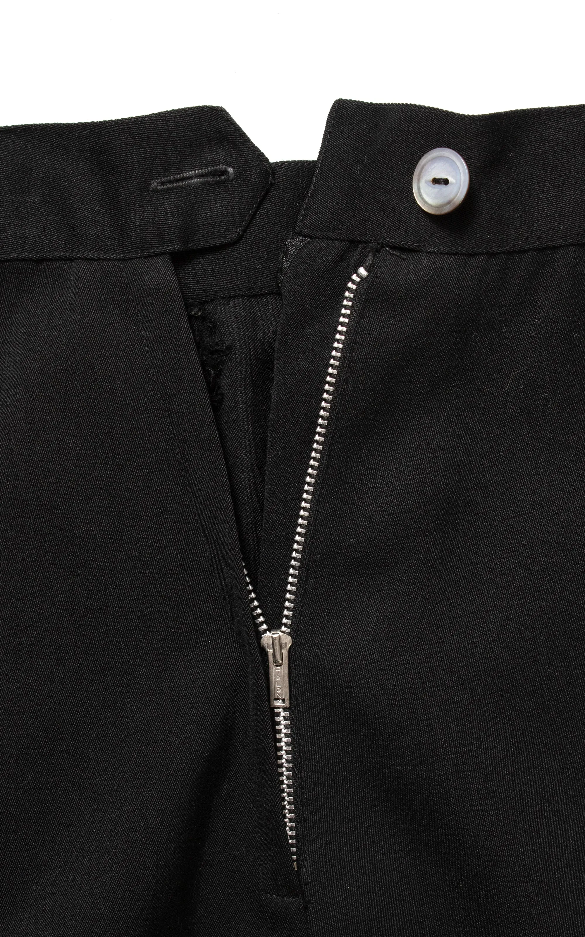 1940s 1950s Black Wool Gabardine Skirt | large