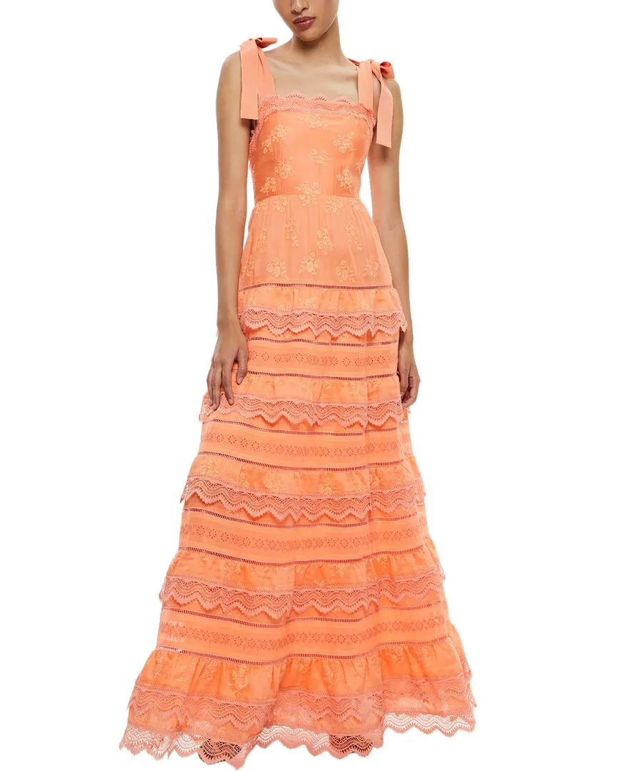 Alice   Olivia Vega Tiered Maxi Dress