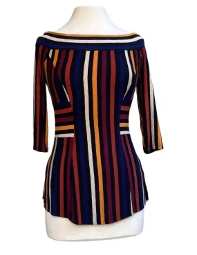 AMBER Off Shoulder Flared  Striped Top