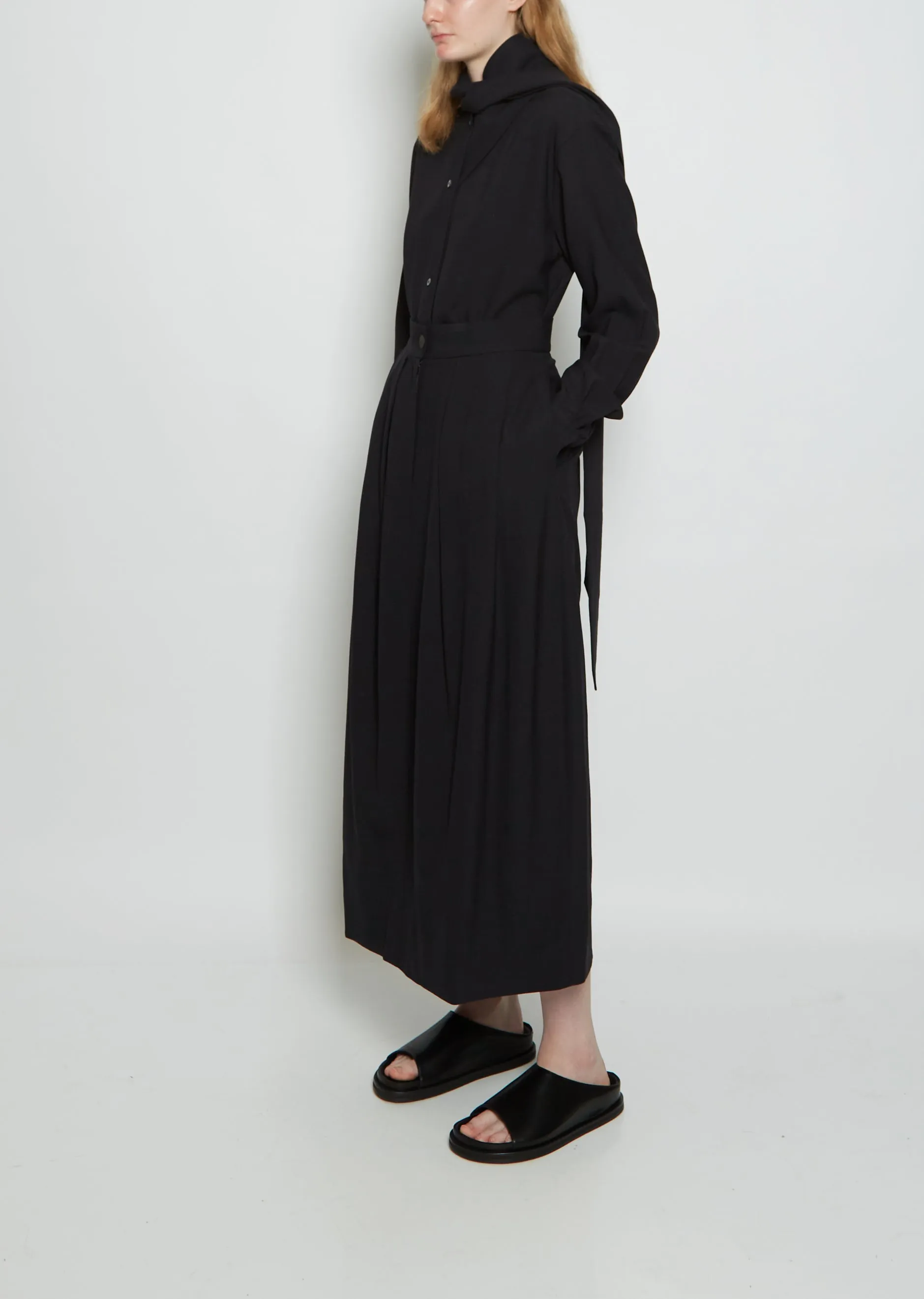 Bardi Double Pleat Viscose Wool Skirt