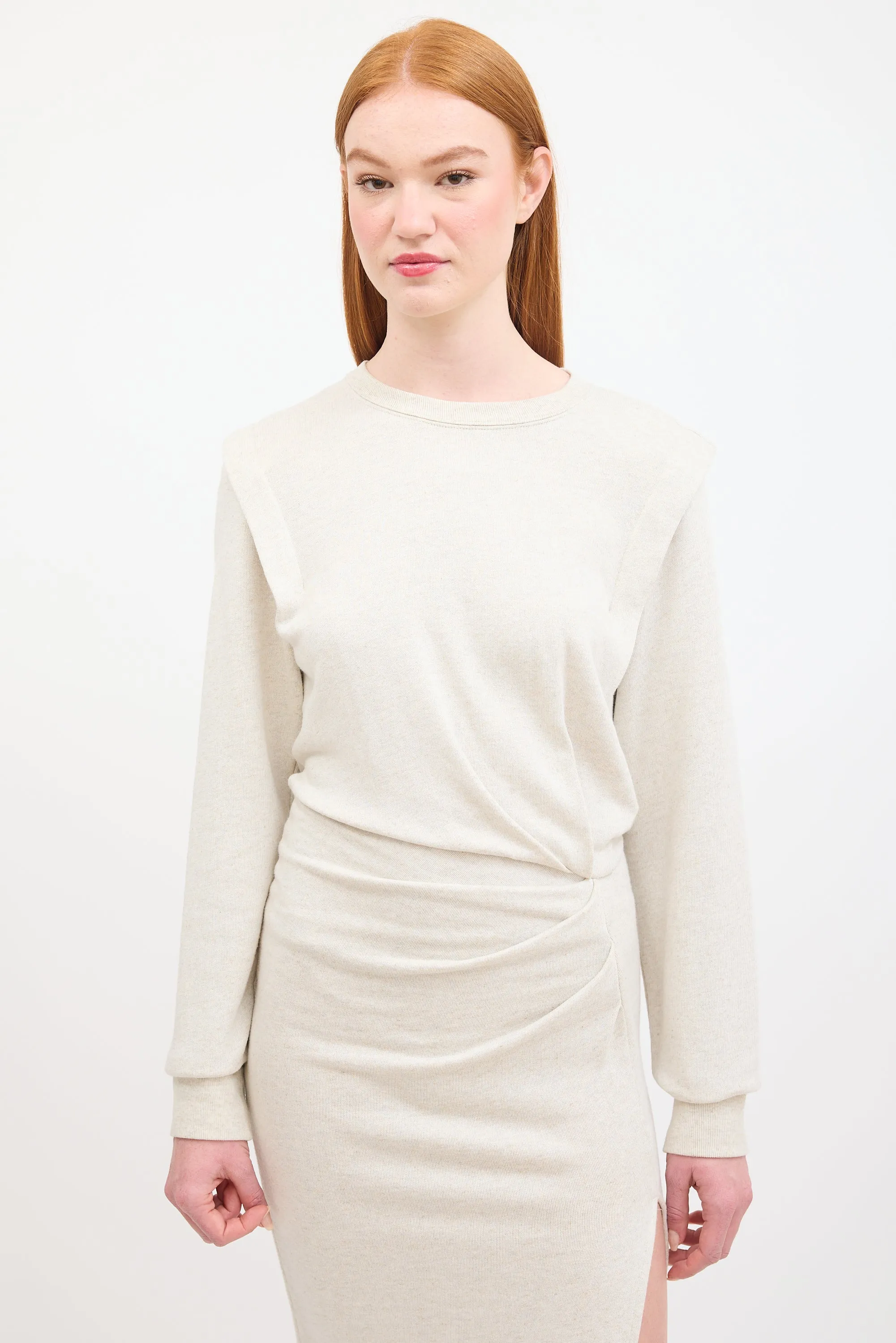 Beige Mafalda Sweatshirt Midi Dress