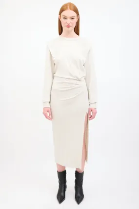 Beige Mafalda Sweatshirt Midi Dress