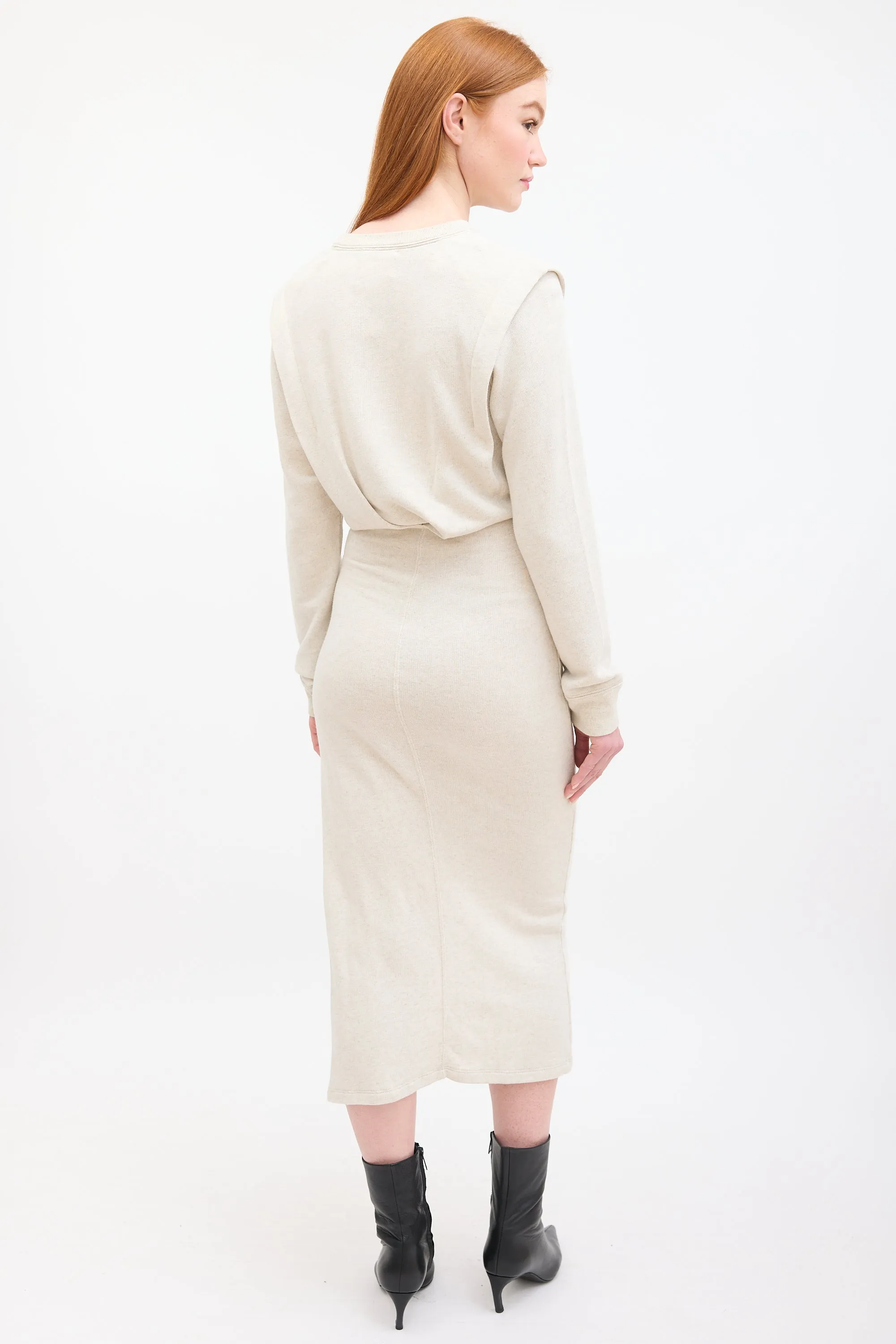 Beige Mafalda Sweatshirt Midi Dress