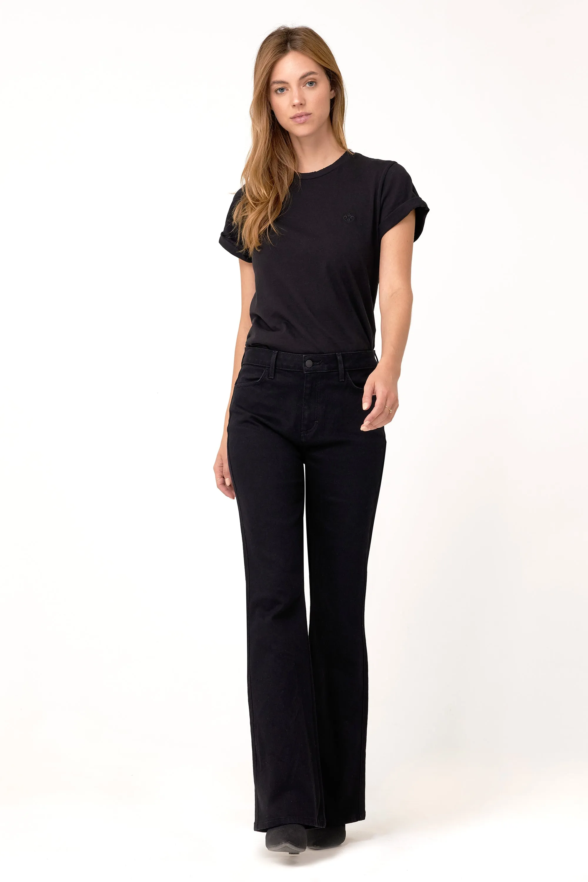 Belen High-Waisted Bootcut In Black Pencil