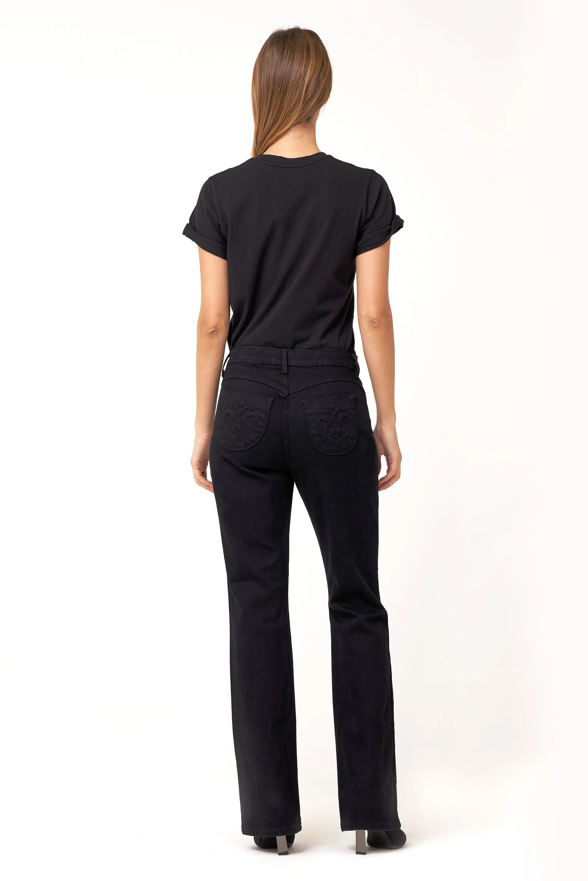 Belen High-Waisted Bootcut In Black Pencil