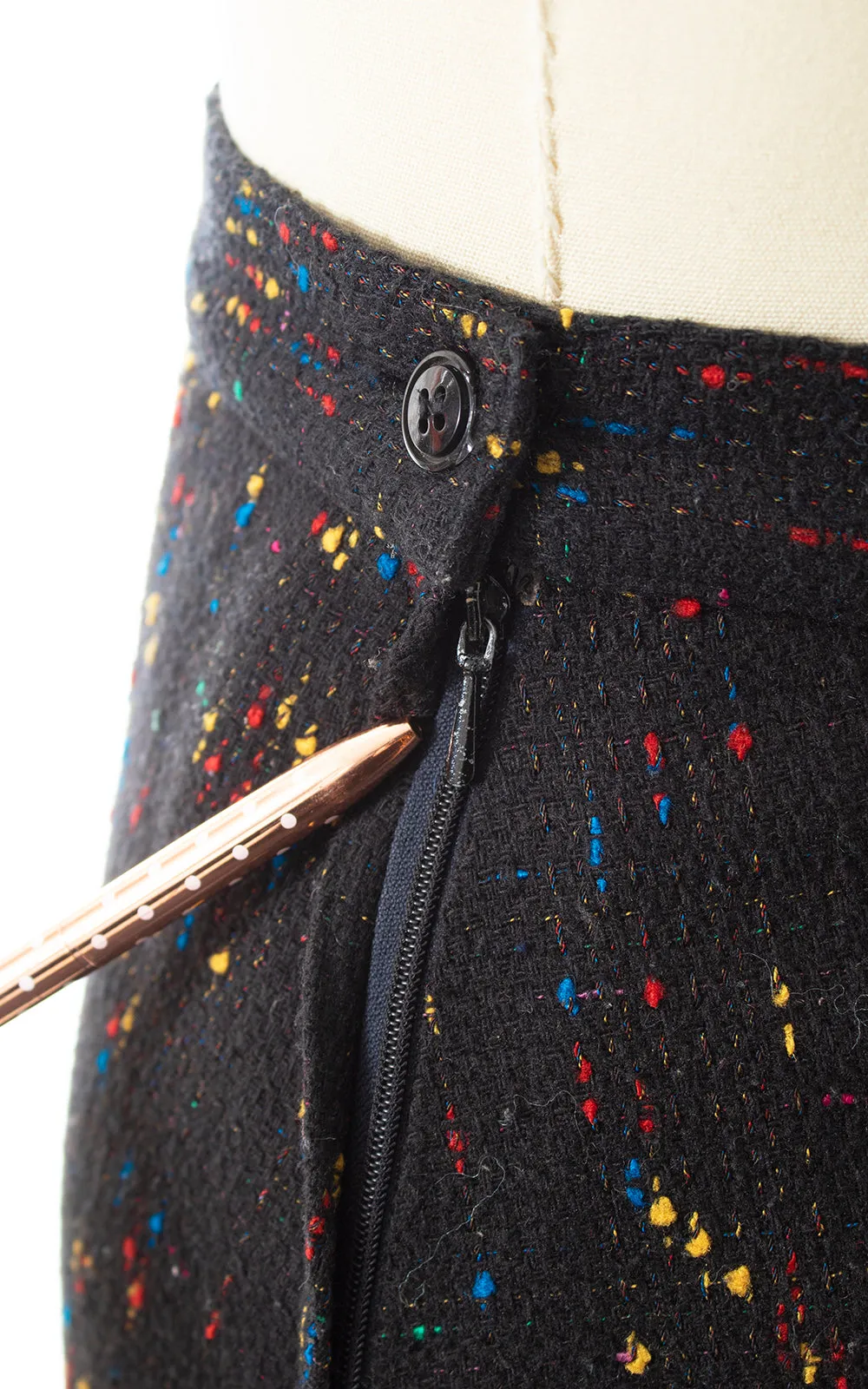 BLV x DEANNA || 1980s does 1950s Flecked Pencil Skirt | x-small