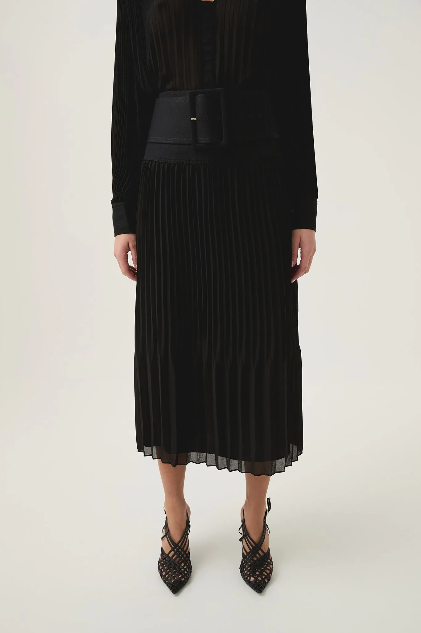 Cathedra Belted Midi Skirt