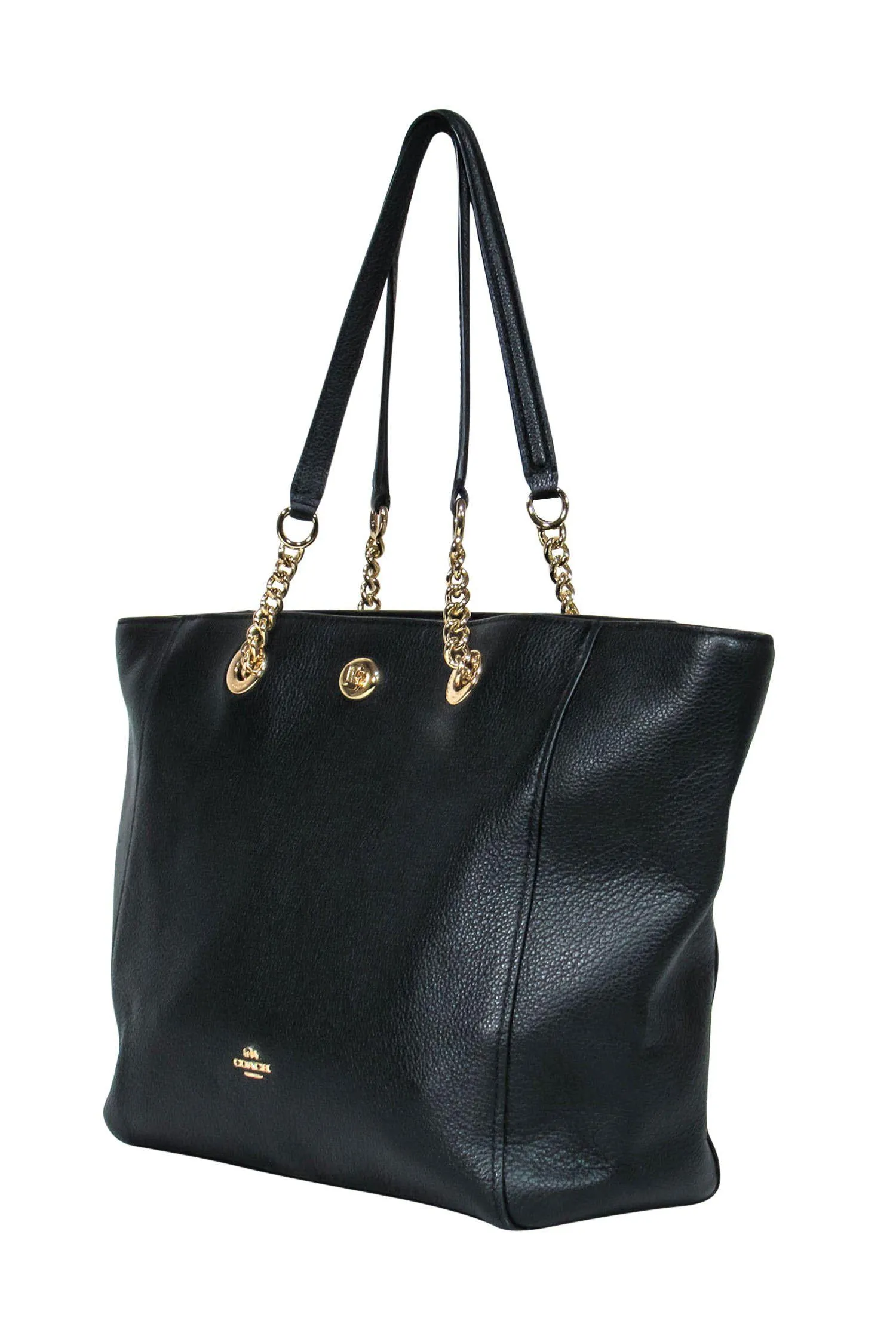 Coach - Black Pebbled Leather "Elle" Large Tote
