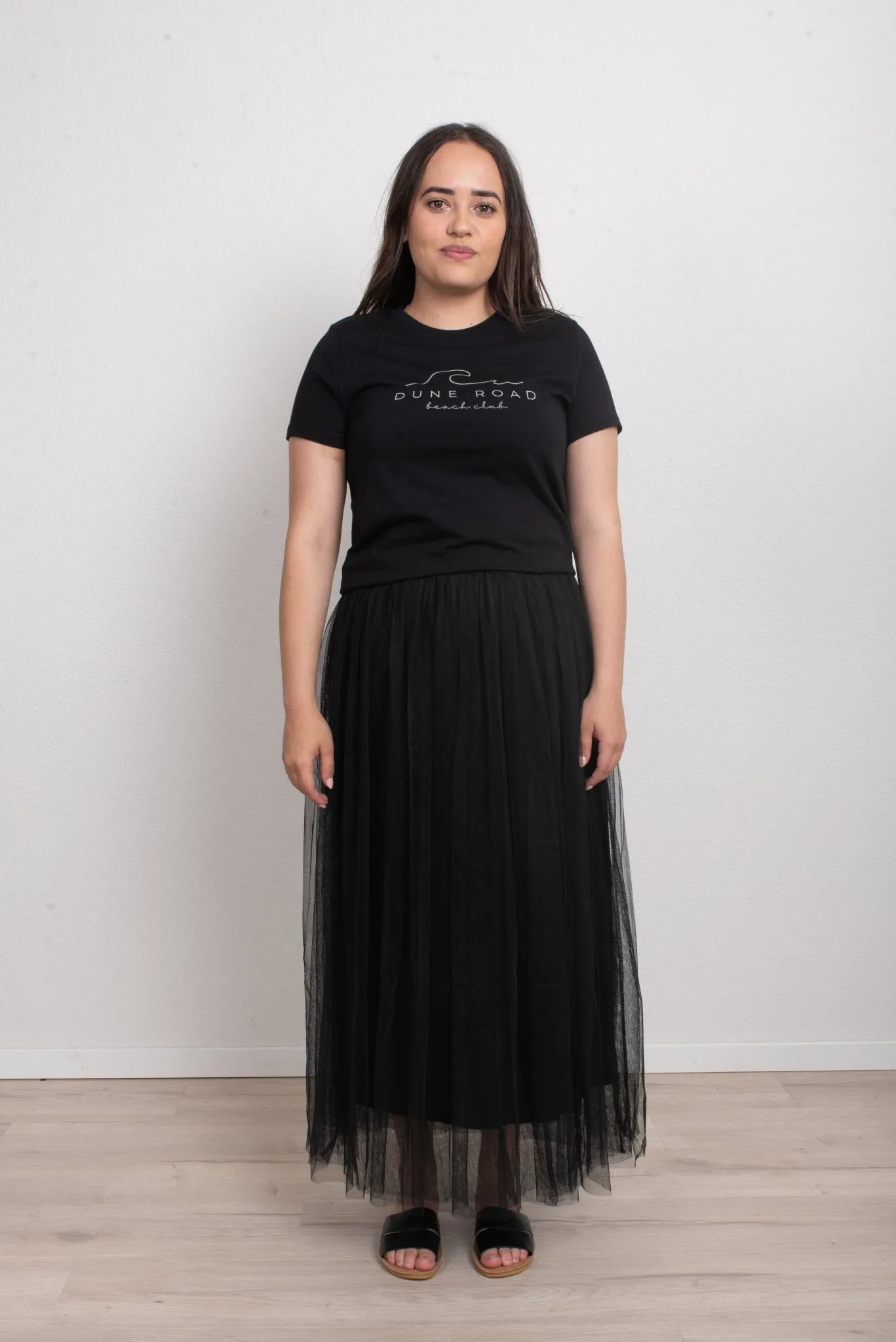 FAIRYTALE 3 LAYER TULLE MESH SKIRT BLACK