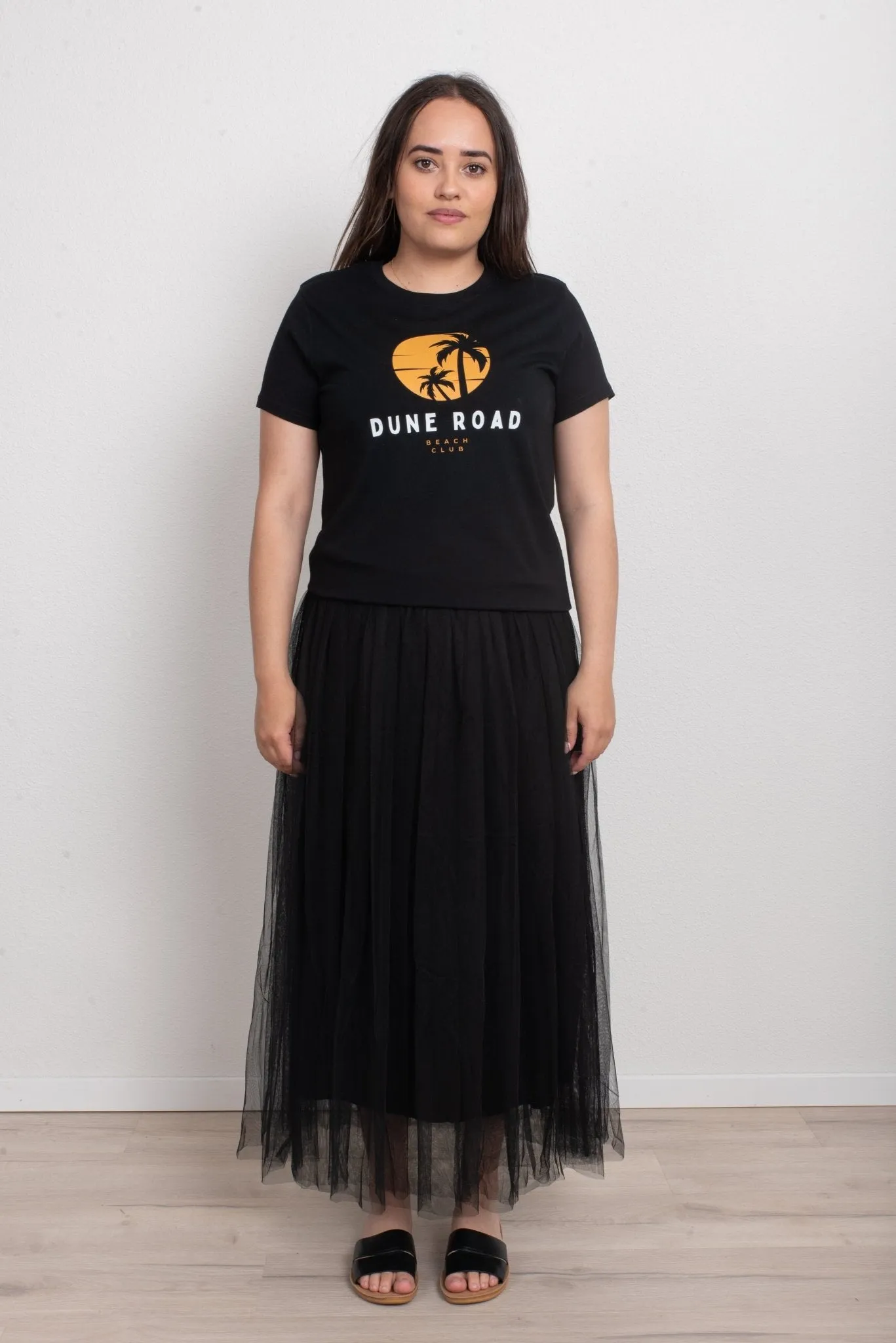 FAIRYTALE 3 LAYER TULLE MESH SKIRT BLACK