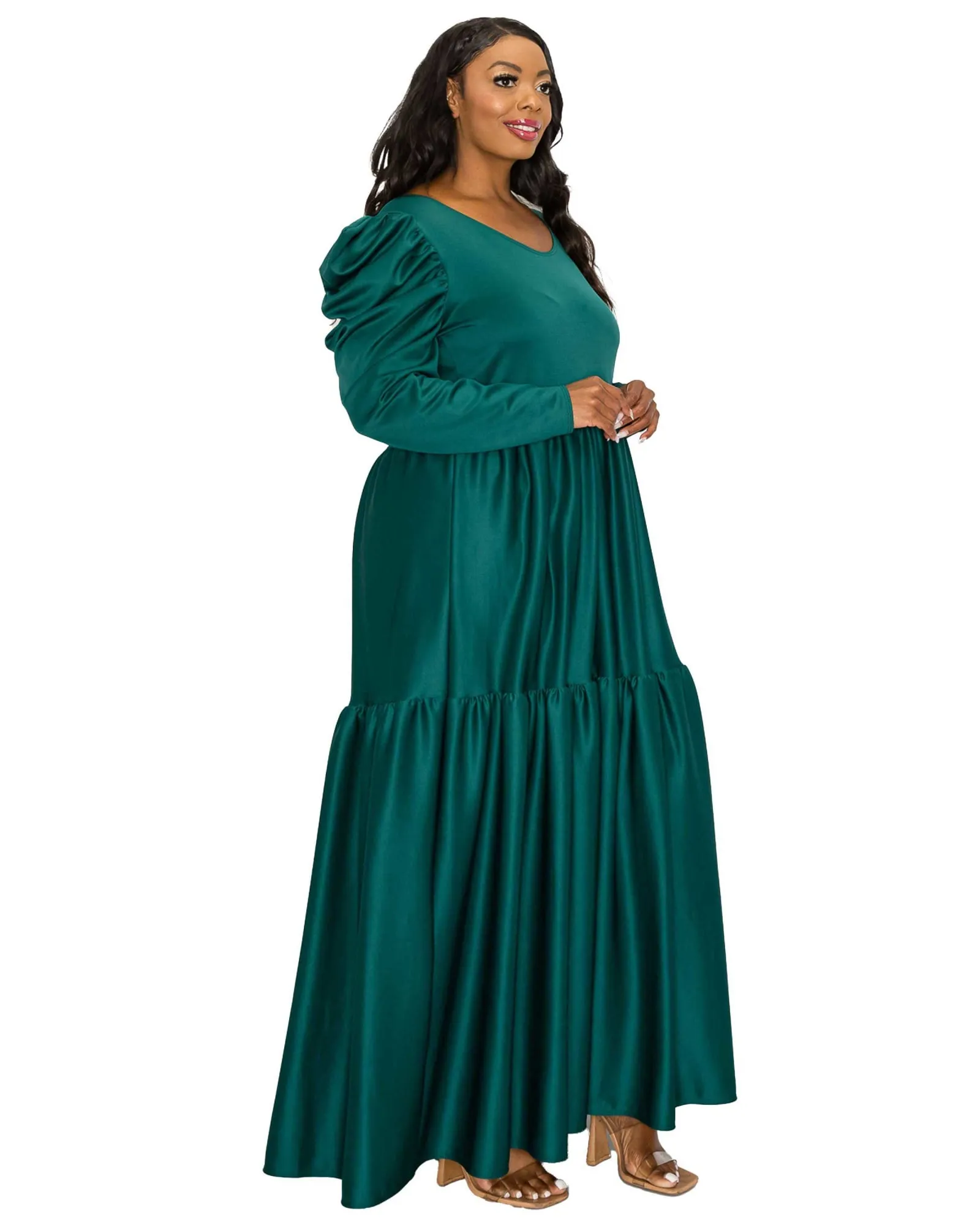 Isabel Tiered Maxi Dress | Emerald
