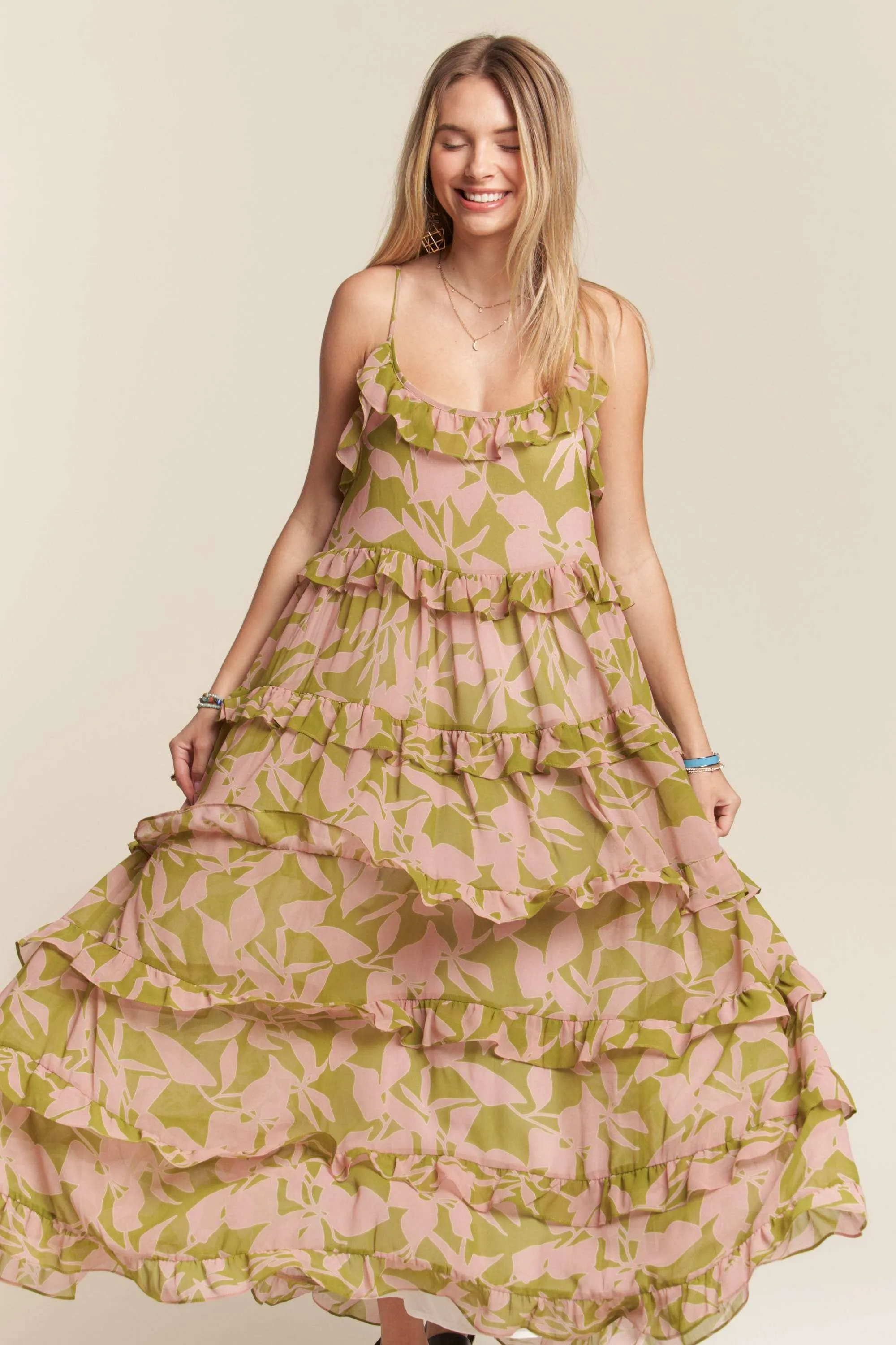 Lina abstract floral maxi