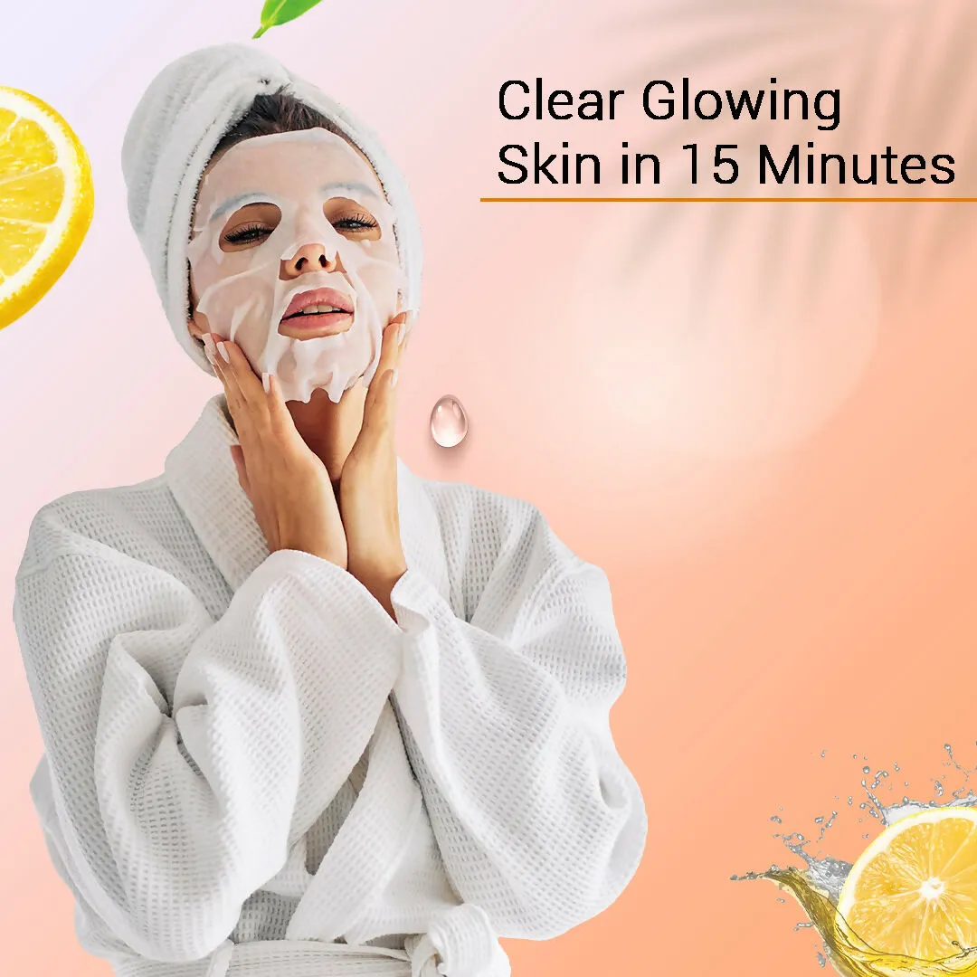 Mancode Vitamin C Facial Sheet Mask 25ml Enhancing Vitamin C Brightening Energizing Pore Reducing, Brightening and Enhances Daily Glow | Korean Sheet Mask for Men Women Sheet Mask - 25ml