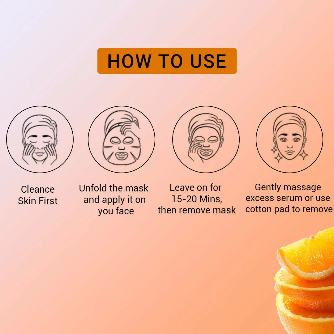 Mancode Vitamin C Facial Sheet Mask 25ml Enhancing Vitamin C Brightening Energizing Pore Reducing, Brightening and Enhances Daily Glow | Korean Sheet Mask for Men Women Sheet Mask - 25ml
