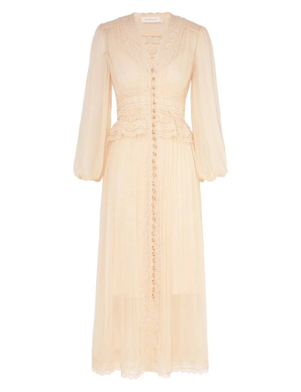 Natura V Neck Button Midi Dress
