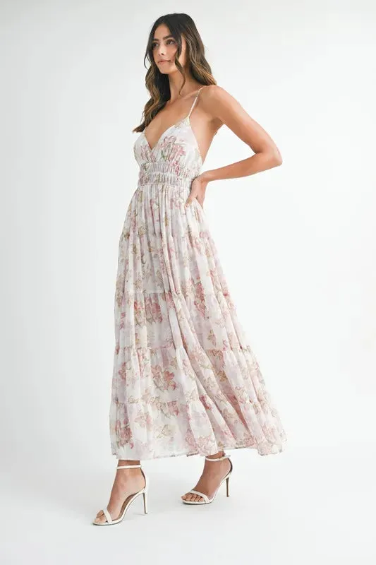 ONLINE EXCLUISVE MABLE Floral Print Tiered Cami Maxi Dress