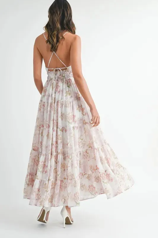 ONLINE EXCLUISVE MABLE Floral Print Tiered Cami Maxi Dress