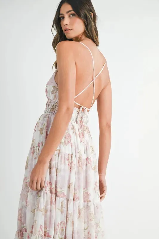 ONLINE EXCLUISVE MABLE Floral Print Tiered Cami Maxi Dress