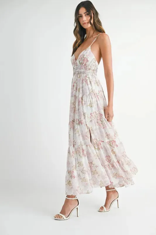 ONLINE EXCLUISVE MABLE Floral Print Tiered Cami Maxi Dress