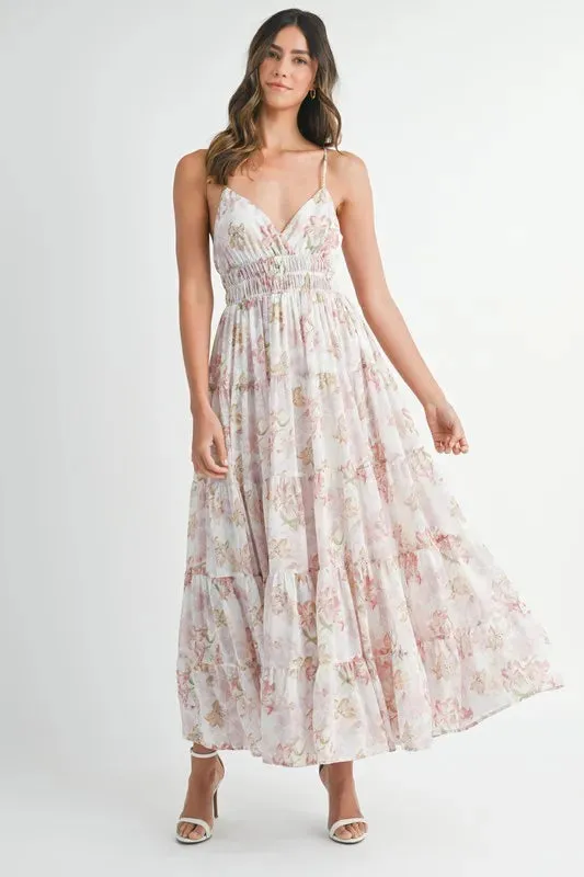ONLINE EXCLUISVE MABLE Floral Print Tiered Cami Maxi Dress