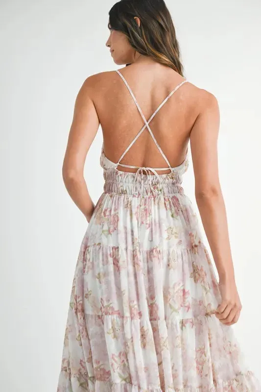 ONLINE EXCLUISVE MABLE Floral Print Tiered Cami Maxi Dress