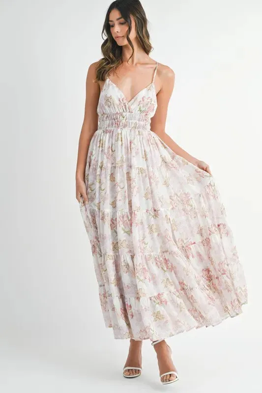 ONLINE EXCLUISVE MABLE Floral Print Tiered Cami Maxi Dress