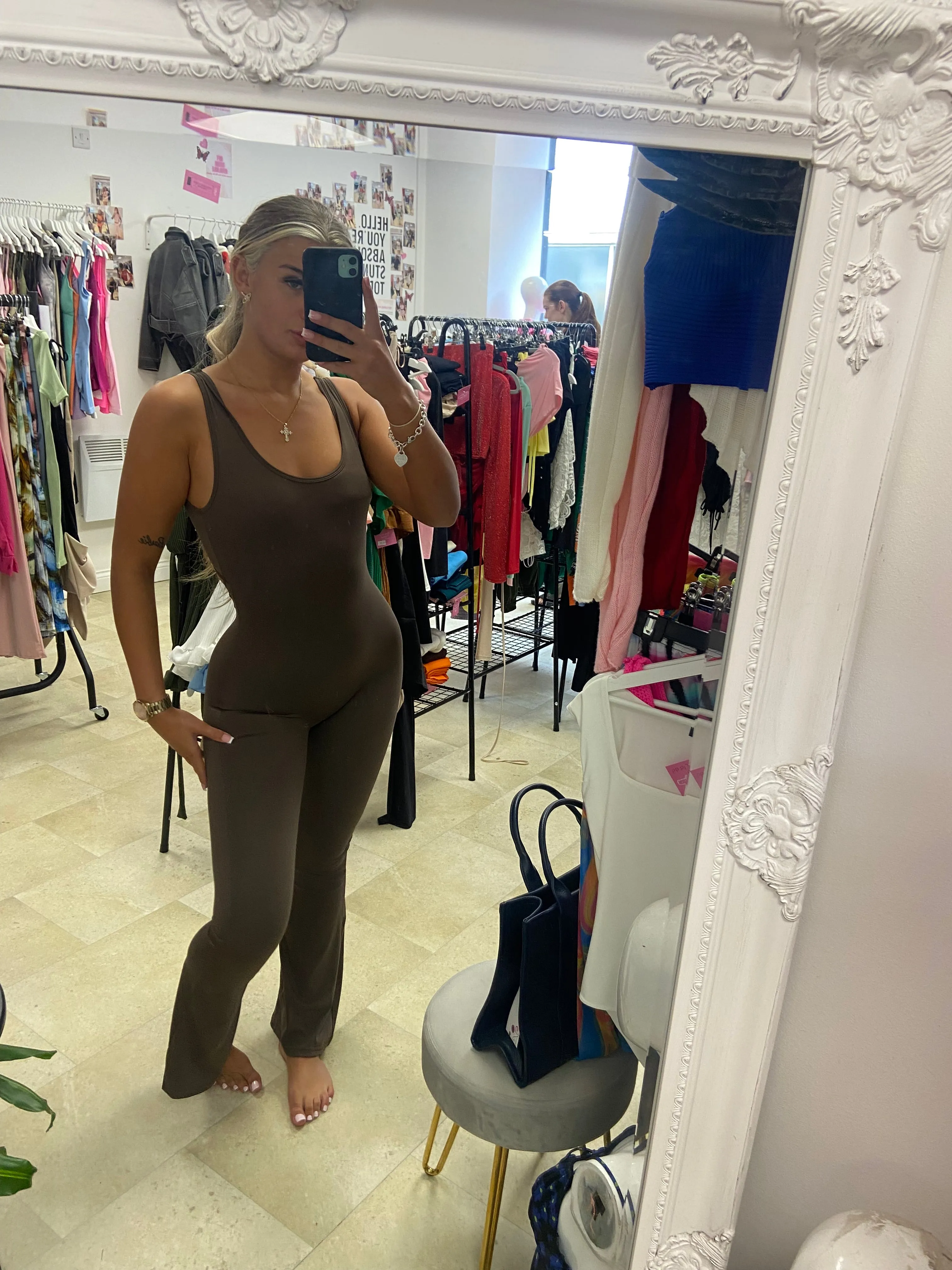 Scrunch Bum Flared Leg Unitard