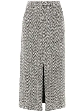 SELF-PORTRAIT HERRINGBONE MIDI SKIRT