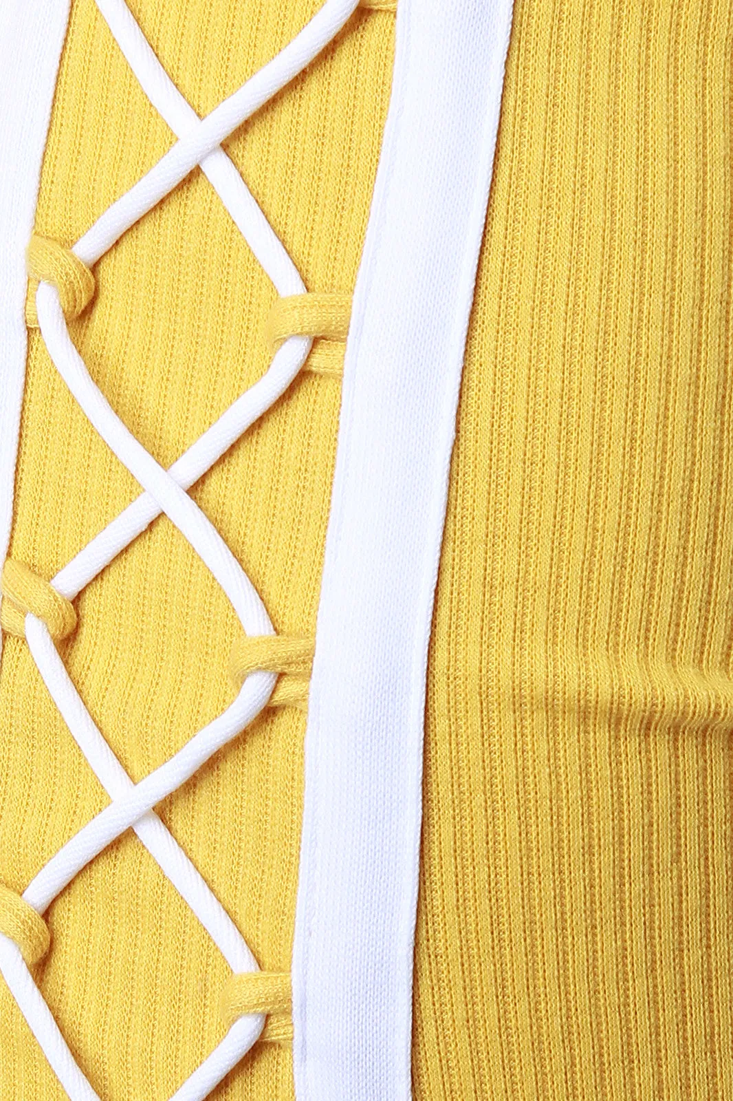 Side Lace Up Crop Top With High Waisted Midi Skirt Set