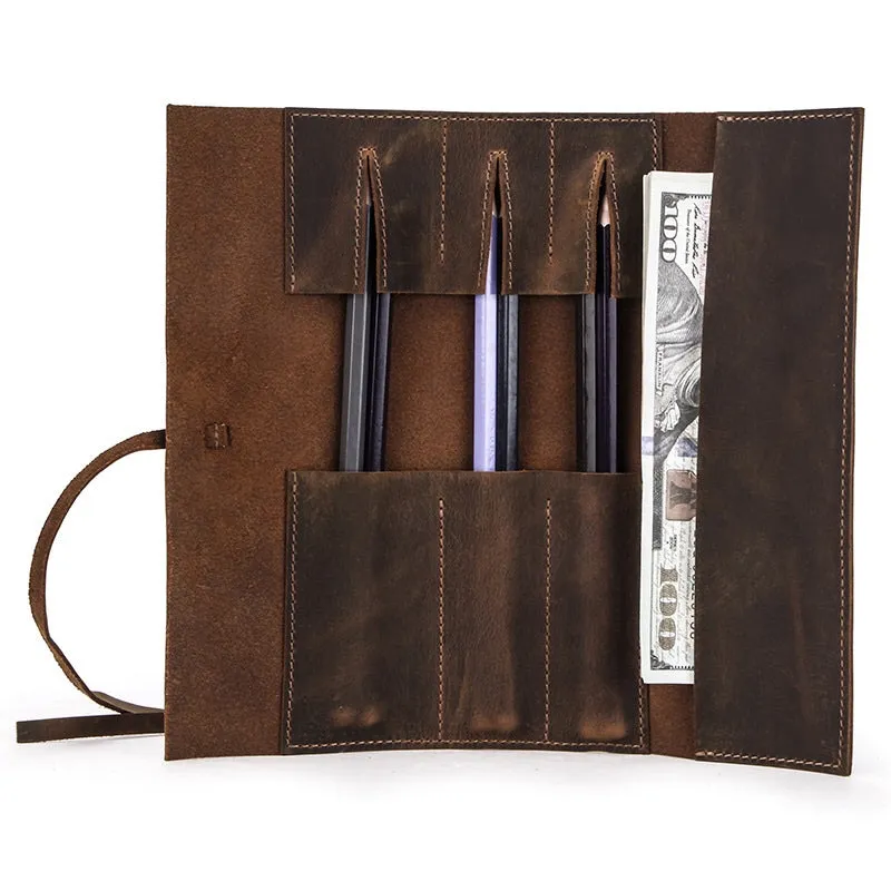 YAAGLE Leather Roll Pencil Case YG6578