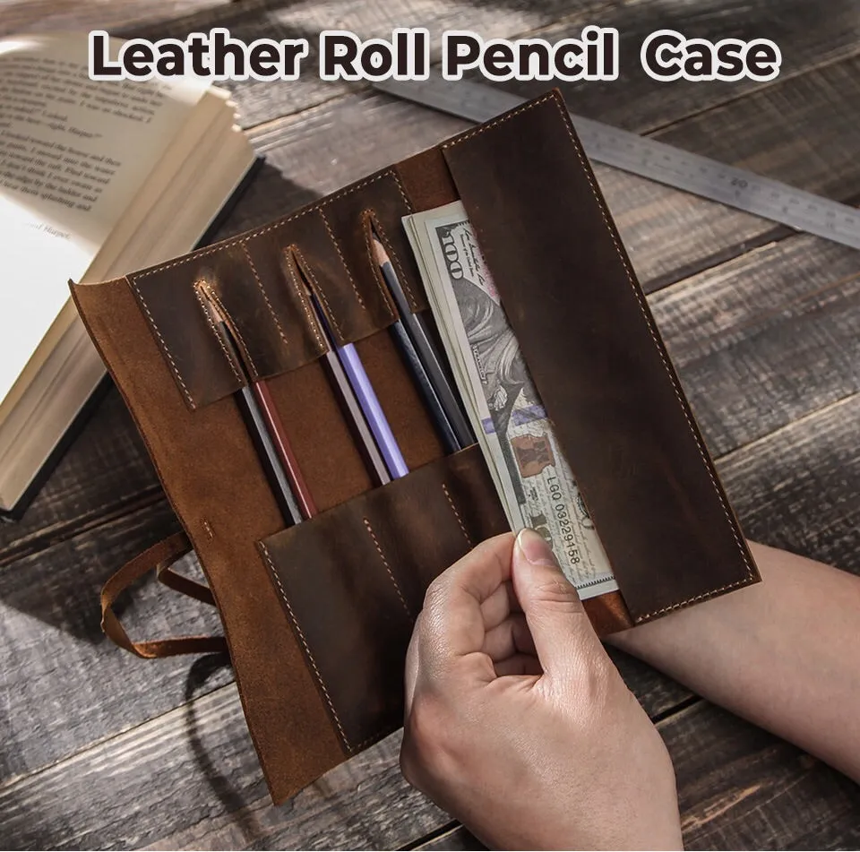 YAAGLE Leather Roll Pencil Case YG6578